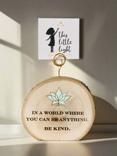 Load image into Gallery viewer, Be Kind Wood Round / Air Plant Holder - littlelightcollective