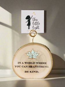 Be Kind Wood Round / Air Plant Holder - littlelightcollective