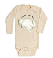 Load image into Gallery viewer, Organic “I Love You A Ton” Elephant Long Sleeve Bodysuit