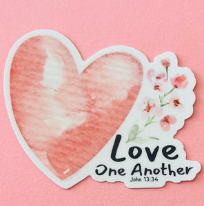 Love One Another Sticker - Floral John 13:34