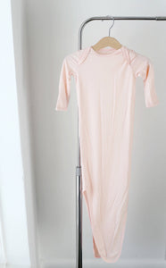 Blush Pink Bamboo Knotted Gown: 0-3 Months