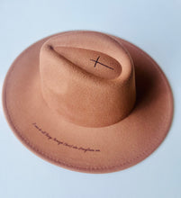 Load image into Gallery viewer, Burnt Hat I Can Do All Things  Western Hat Cross: Tan