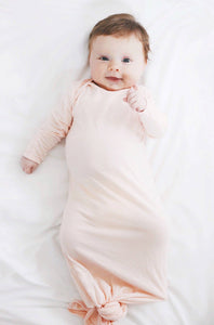 Blush Pink Bamboo Knotted Gown: 0-3 Months