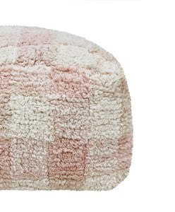 Pouf Vichy Rose: 8" x 1' 4" x 1' 4"