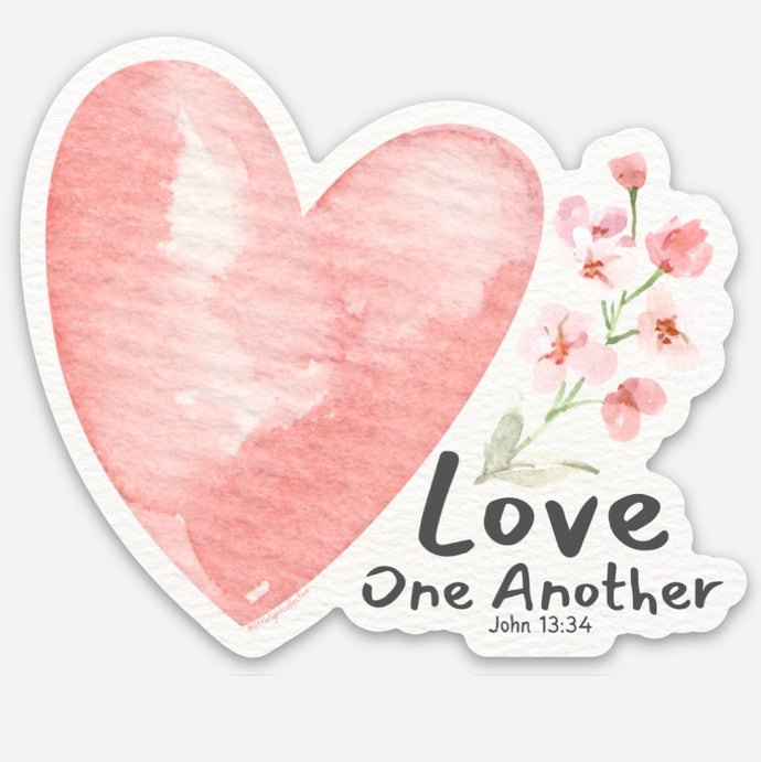 Love One Another Sticker - Floral John 13:34