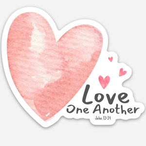 Love One Another Sticker - Hearts John 13:34