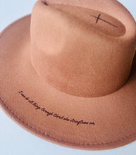 Load image into Gallery viewer, Burnt Hat I Can Do All Things  Western Hat Cross: Tan