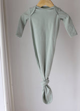 Load image into Gallery viewer, Mint Sage Organic Cotton Knotted Gown: 0-3 Months