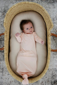 Blush Pink Bamboo Knotted Gown: 0-3 Months