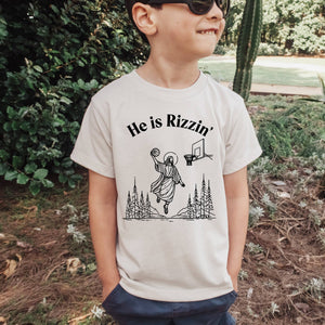 He Is Rizzin' Kid's Tee Shirt, Kids Easter Shirt, Easter Tee: Youth Sizes