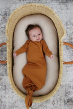 Load image into Gallery viewer, Organic Cinnamon Cotton Knotted Gown: 0-3 Months