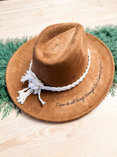 Load image into Gallery viewer, Burnt Hat I Can Do All Things  Western Hat Cross: Tan