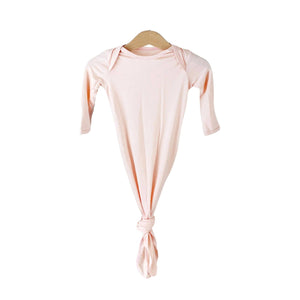 Blush Pink Bamboo Knotted Gown: 0-3 Months