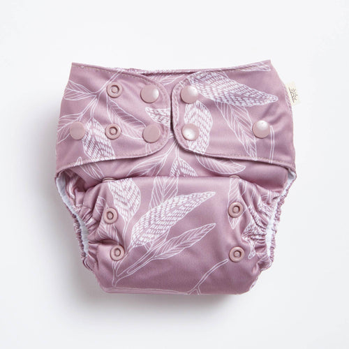 Mauve Native Modern Cloth Nappy - littlelightcollective