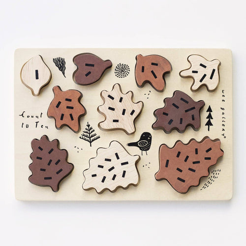 Wooden Tray Puzzle - Count to 10 Leaves - littlelightcollective