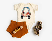 Load image into Gallery viewer, 4th of July Merica Car Buggy Natural Color Baby Bodysuit - littlelightcollective