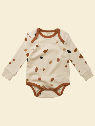 Long-Sleeve Organic Bodysuit - Terrazzo - littlelightcollective