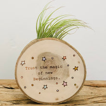 Load image into Gallery viewer, Trust the Magic - Wood Round (Air Plant Magnet) - littlelightcollective