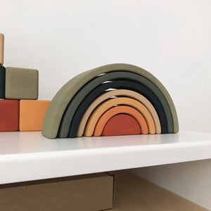 Wooden Rainbow Mini | Arch Stacking Toy | Jungle - littlelightcollective