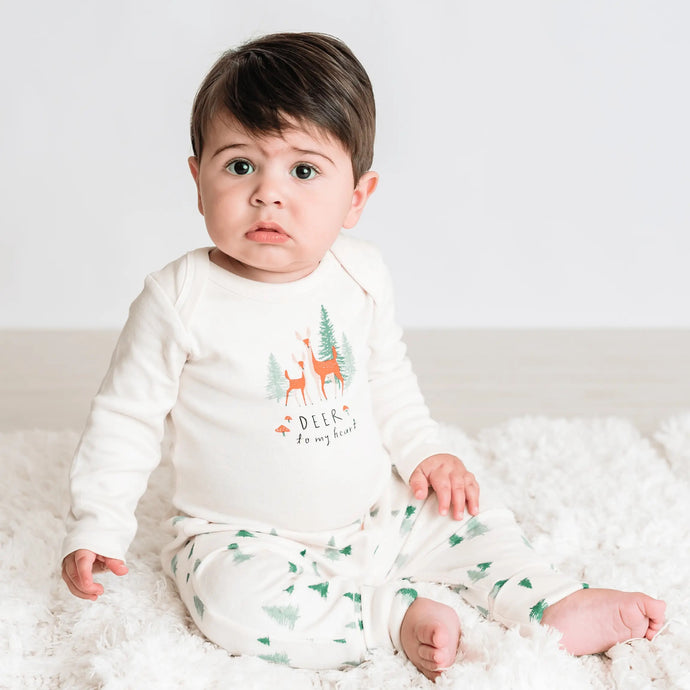 Organic Bodysuit & Leggings Set | deer to my heart outfit - littlelightcollective