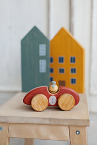 Wooden Race Car Toy - Red - littlelightcollective