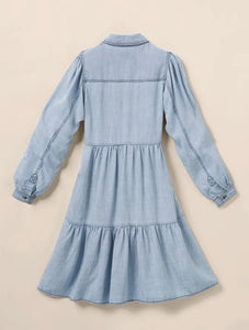 Size XS Walk the Line Chambray Dress - littlelightcollective