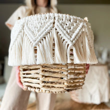 Load image into Gallery viewer, Georgia Boho Macrame Basket - littlelightcollective