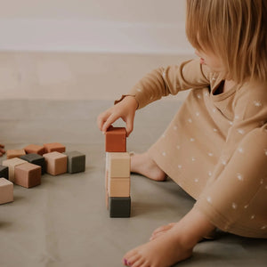 Wooden Blocks Set Multicoloured Toy for Children Cubes Block - littlelightcollective